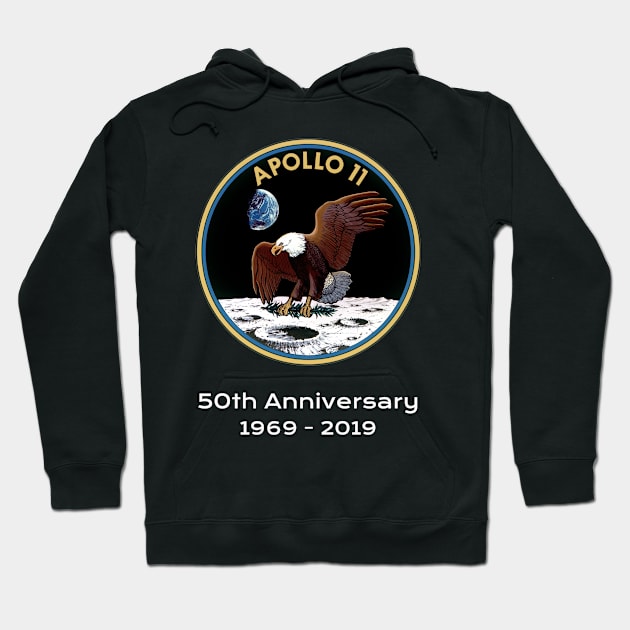 Apollo 11 50th Anniversary Moon Landing 1969-2019 Hoodie by jutulen